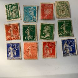 Estampillas De Francia Antiguas 12 