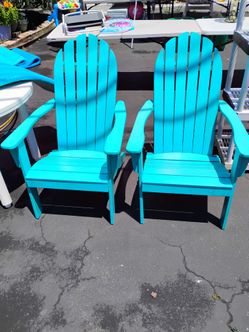 2 Wooden Adirondack Chairs