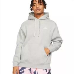 NEW Nike Mens Medium Sportswear Club Fleece Pullover Hoodie - Gray (BV2654-063)