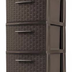 Sterilite 3 Drawer Brown Plastic Tower 