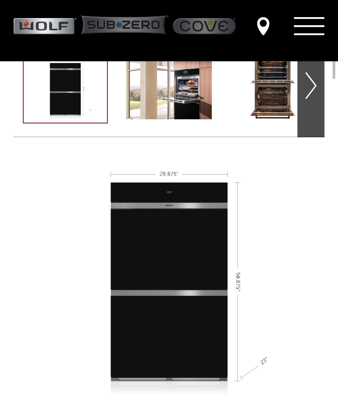 Wolf 30” Convection Wall Oven – Model DO30CM/B