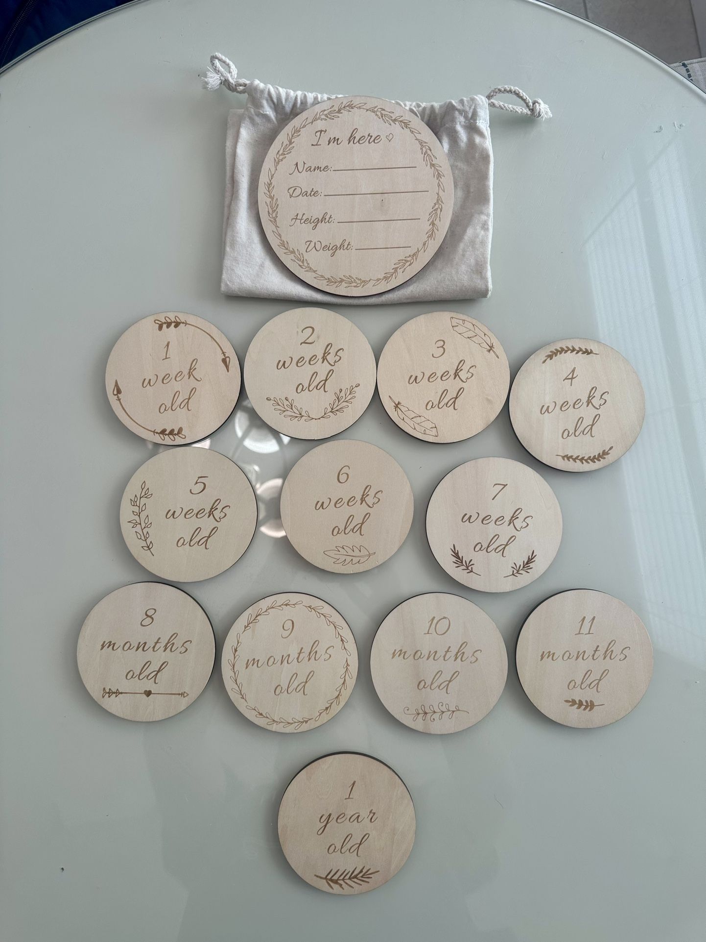 Wooden Baby Milestone Discs