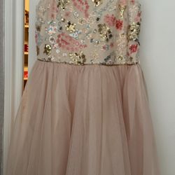 Girl’s Sequin Floral Dress, Size 14