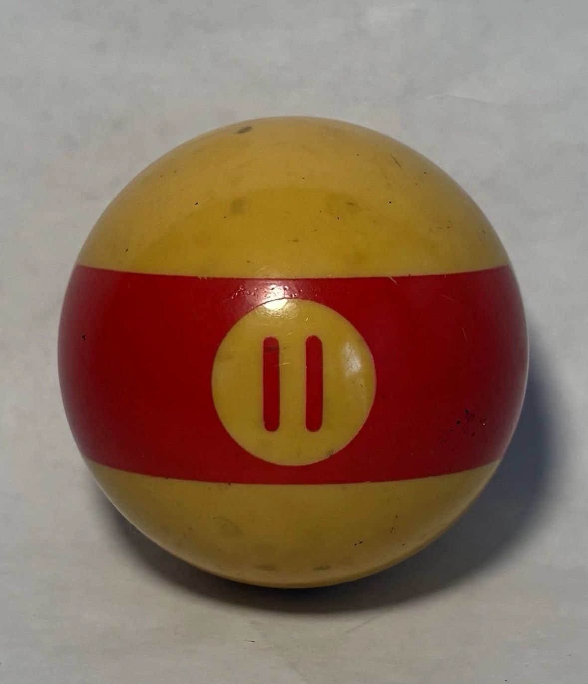 Vintage Felson Red Stripe #11 Ball Billards Distressed look Collectors Replace