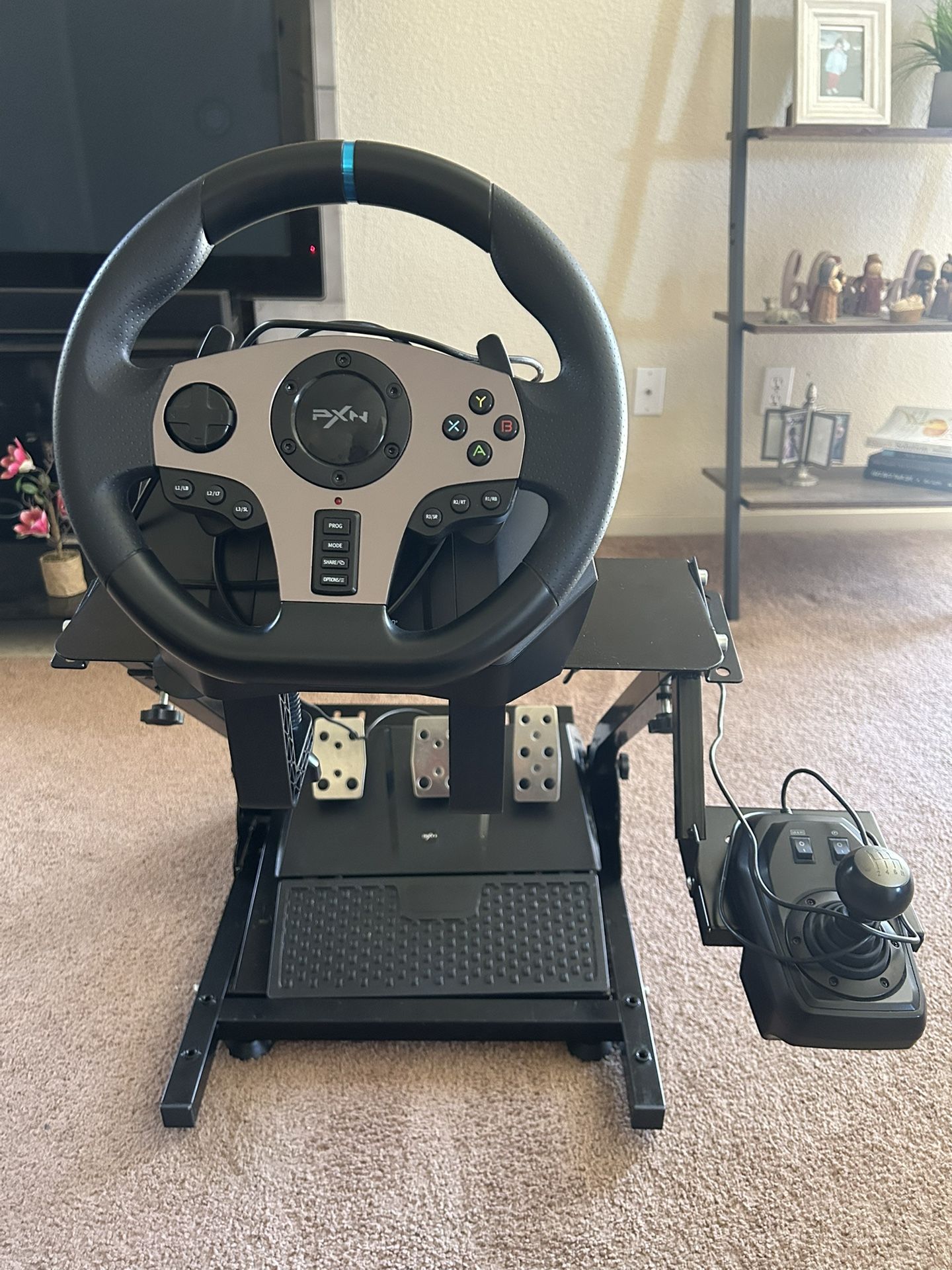 Complete PXN V9 Racing Wheel Setup With Stand