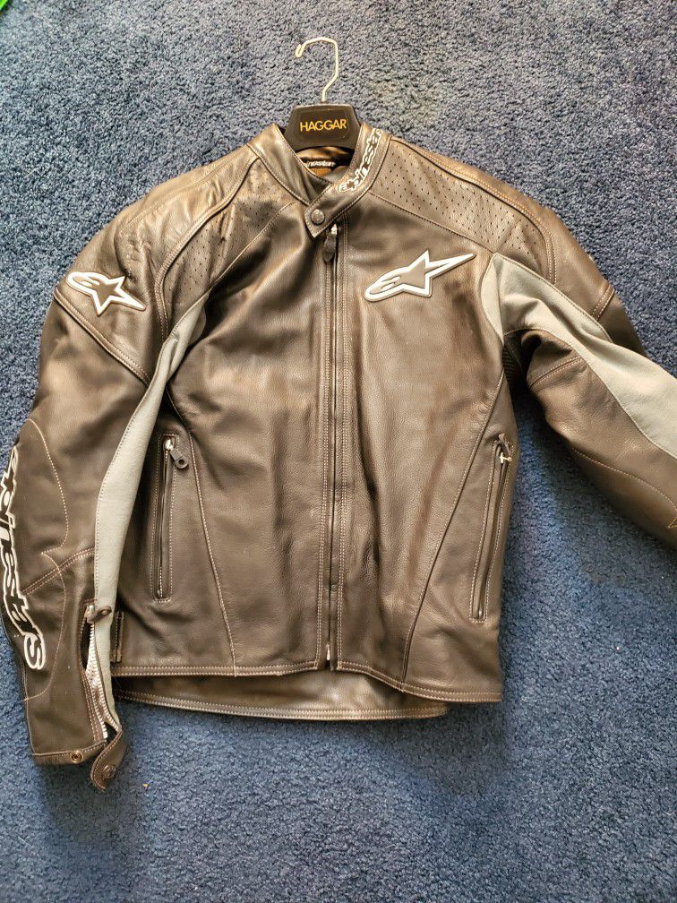 Alpine Star Leather Motorcycle Jacket