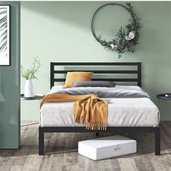 New King Size Platform Bed Frame With Headboard 