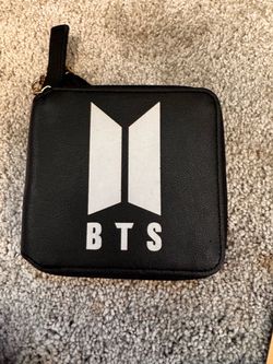 BTS Logo Black Zip Wallet