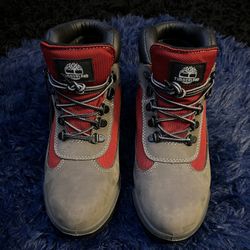 Field boot mid “ Grey red “ 