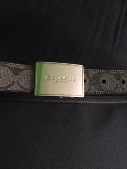 Coach logo plaque belt