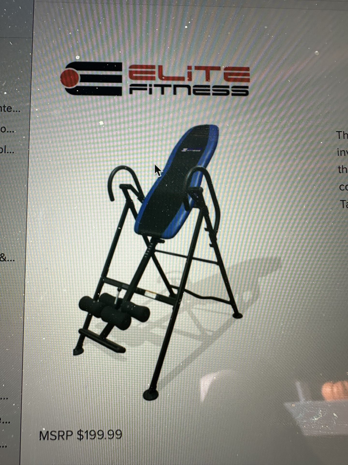 Elite Fitness Deluxe Inversion Table Model#IT 9310 E