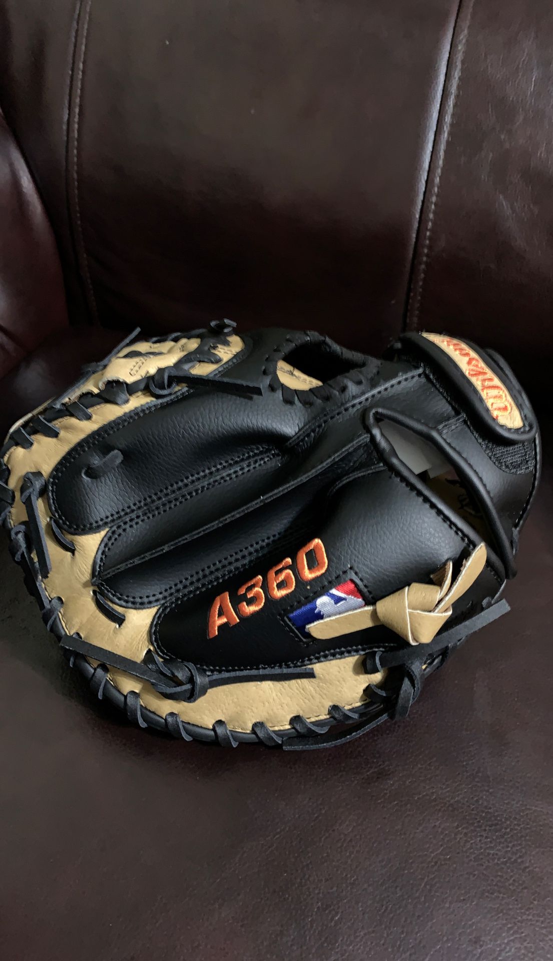 Catcher and right handed baseball gloves