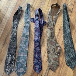 Paisley neckties bundle of 5 like new 