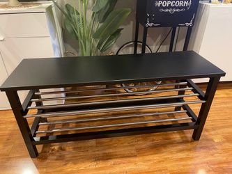 Excellent condition bench w shoe cabinet/rack