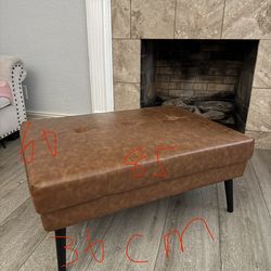 Brown Leather Bench (30cm x 85cm) – Clean Look