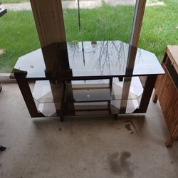 Glass And Wood TV Stand