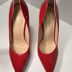 Women High Heel Shoes-Stiletto Pointed Toe-Slip on Patent Leather Stilettos 