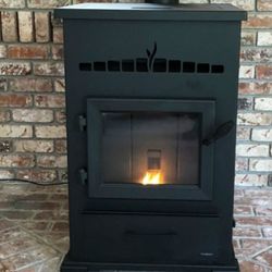 This is a Heatilator Eco-Choice CAB50 cabinet-style pellet stove. 