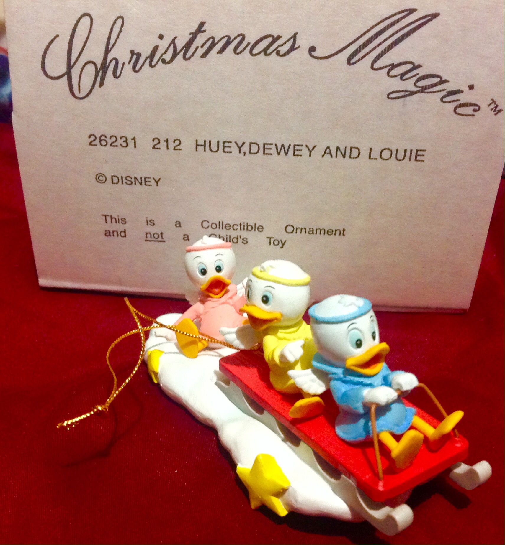 HUEY, DEWEY AND LOUIE Disney Christmas Magic Ornaments. NEW IN BOX