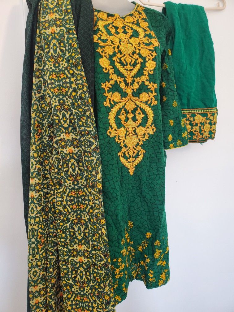 Women Embroidered Kaddar Dress