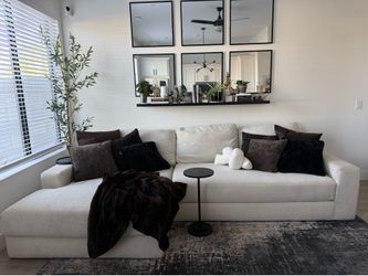 Designer Boucle Sectional Sofa