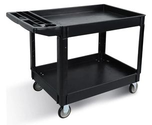2-Tier Service Utility Cart With Handle & Locking Casters **FIRM PRICE**
