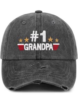 #1 Grandpa - Embroidered Adjustable hat