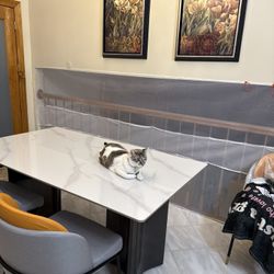 Beautiful Reinforced Ceramic Table Like New Barely Used Cannot Return. Chairs Can Be Included.