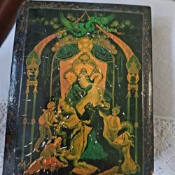 Beautiful Small Hand Painted Lacquer Box Rectangular