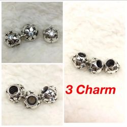 3 Pandora Snowflake Charms
