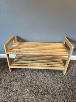Bamboo shoe rack x2