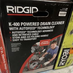 Ridgid K-400 Powered Drain Cleaner With Autofeed Technology 