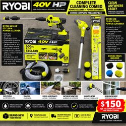 🇺🇸 🔥 RYOBI Complete Cleaning Combo – Power Cleaner + Telescoping Scrubber