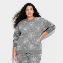 Grey SpiderWeb Halloween Sweater NWT