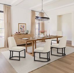 4X Linen fabric dining chairs