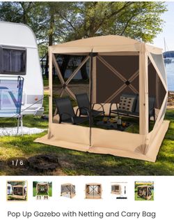 Pop Up Gazebo with Netting and Carry Bag