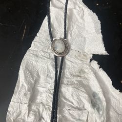 Moonstone Leather Bolo Necklage