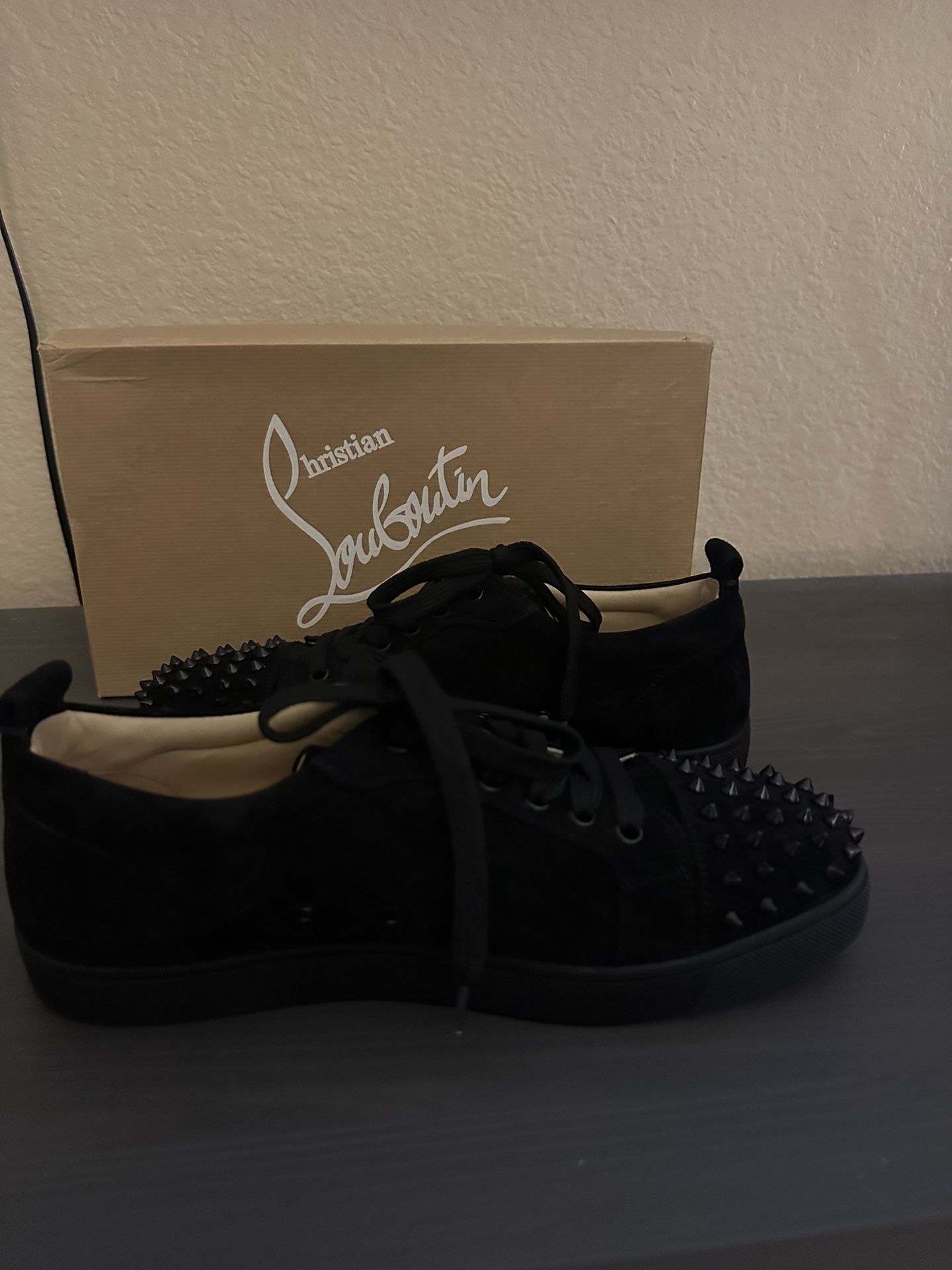 Christian Louboutin suede studded sneaker size 10,All Products : American Fashion Style Bags On Sale