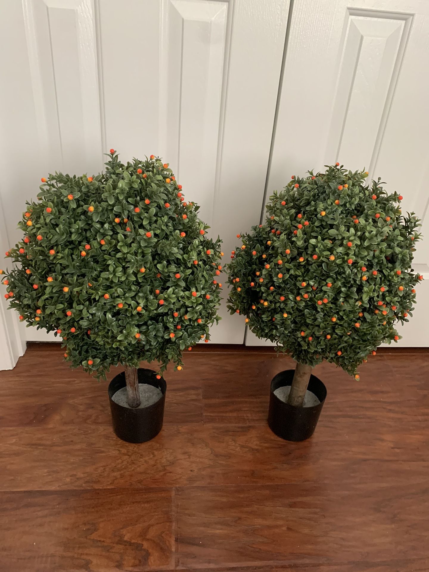 Two 24''T Outdoor Artificial Boxwood Topiary Ball,16 inches Wide Artificial Potted Shrubs for Indoor Outdoor Home Garden see