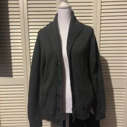 Women’s Collar Button-Down Cardigan - Dark Gray - Size S (2-6)