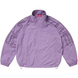 Supreme Purple Spellout Embroidered Track Jacket Medium 