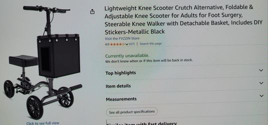 Lightweight Knee Scooter Crutch Alternative 