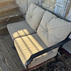 Loveseat Summer Porch Deck Patio Furniture Pillows Metal Summer