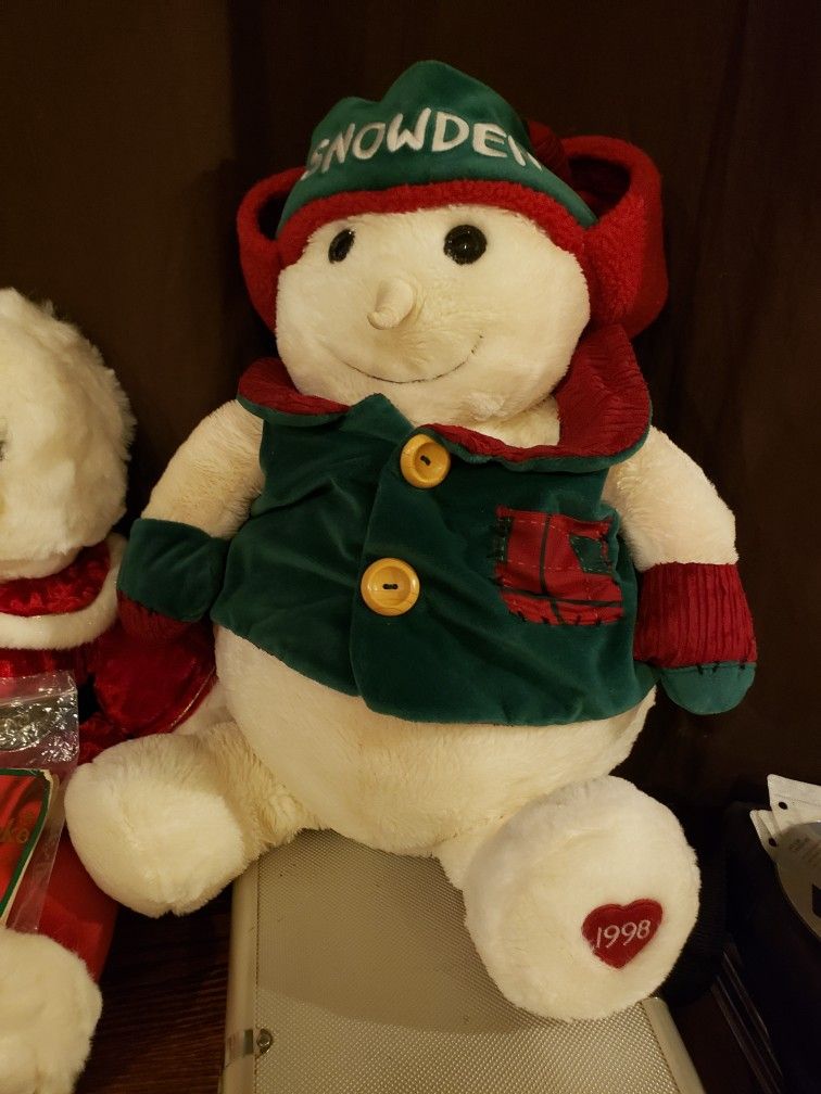 Snowflake Teddy From The Year 2000 And Snowden Bear From 1998 Collectible Plush Stuffed Animal Plushies