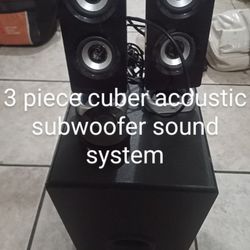 3 Piece Cyber Acoustic Subwoofer Sound System