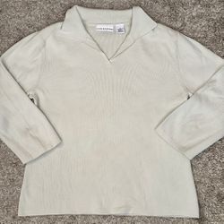 Croft & Barrow Women’s M Lime Green Stretch Collared 3/4 Sleeve Shirt Australia 