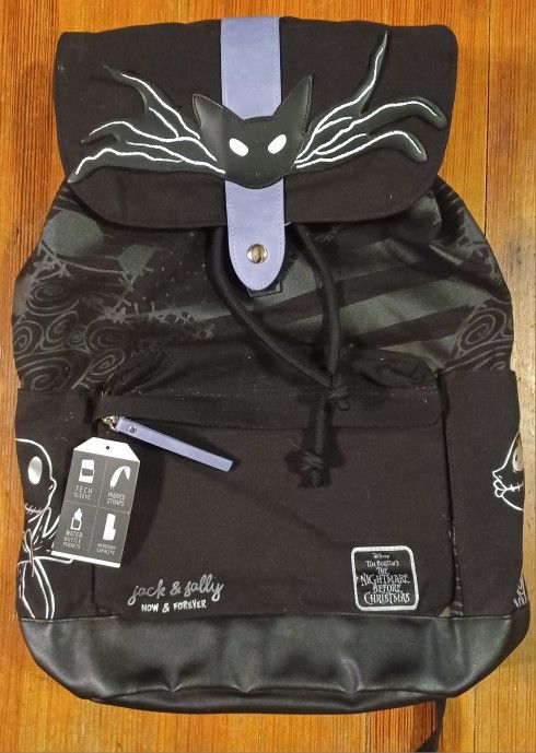 The Nightmare Before Christmas Backpack New Disney Rucksack Jack And Sally Black