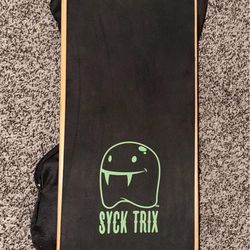 Syck Trix Vampire Logo Skateboard Deck w/ Black Grip Tape & Protective Covers
