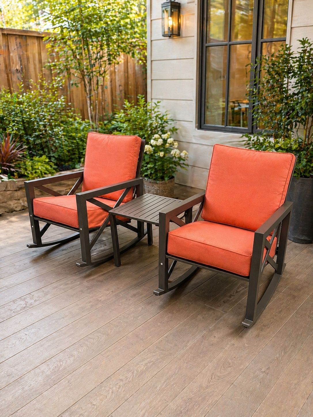 3pc Outdoor Aluminum Rocker Set