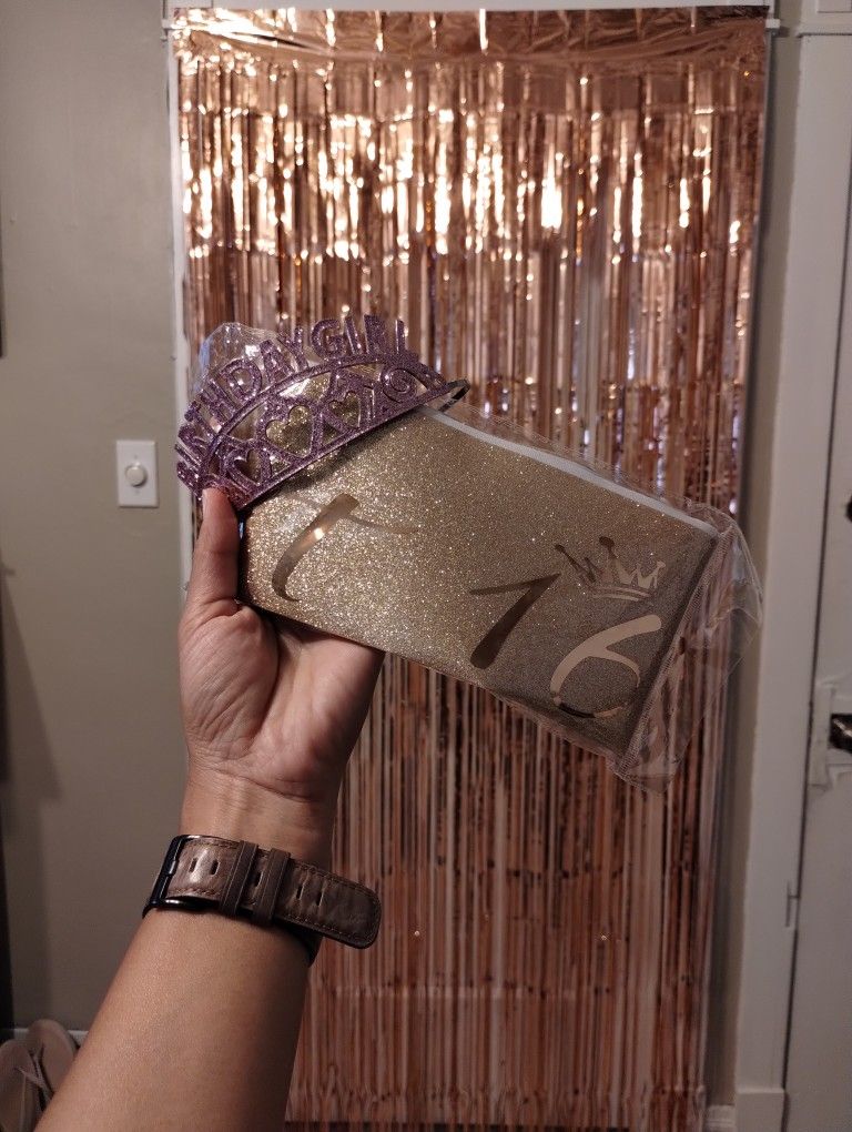 Sweet 16 Sash, Backdrop and Crown